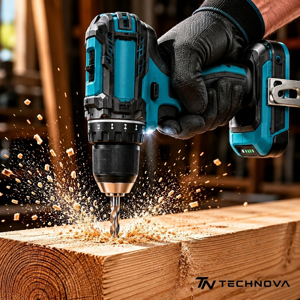 Wiertarko-Wkrętarka Akumulatorowa TECHNOVA V21 Pro + Zestaw Akcesoriów