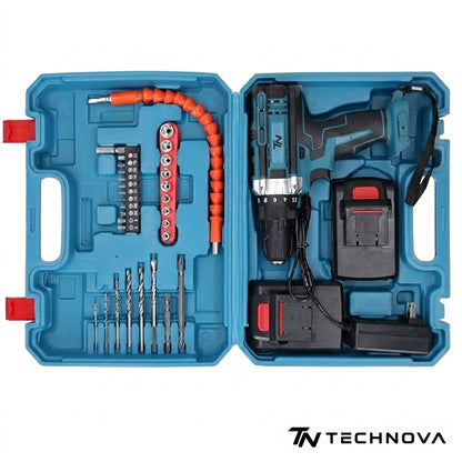 Wiertarko-Wkrętarka Akumulatorowa TECHNOVA V21 Pro + Zestaw Akcesoriów