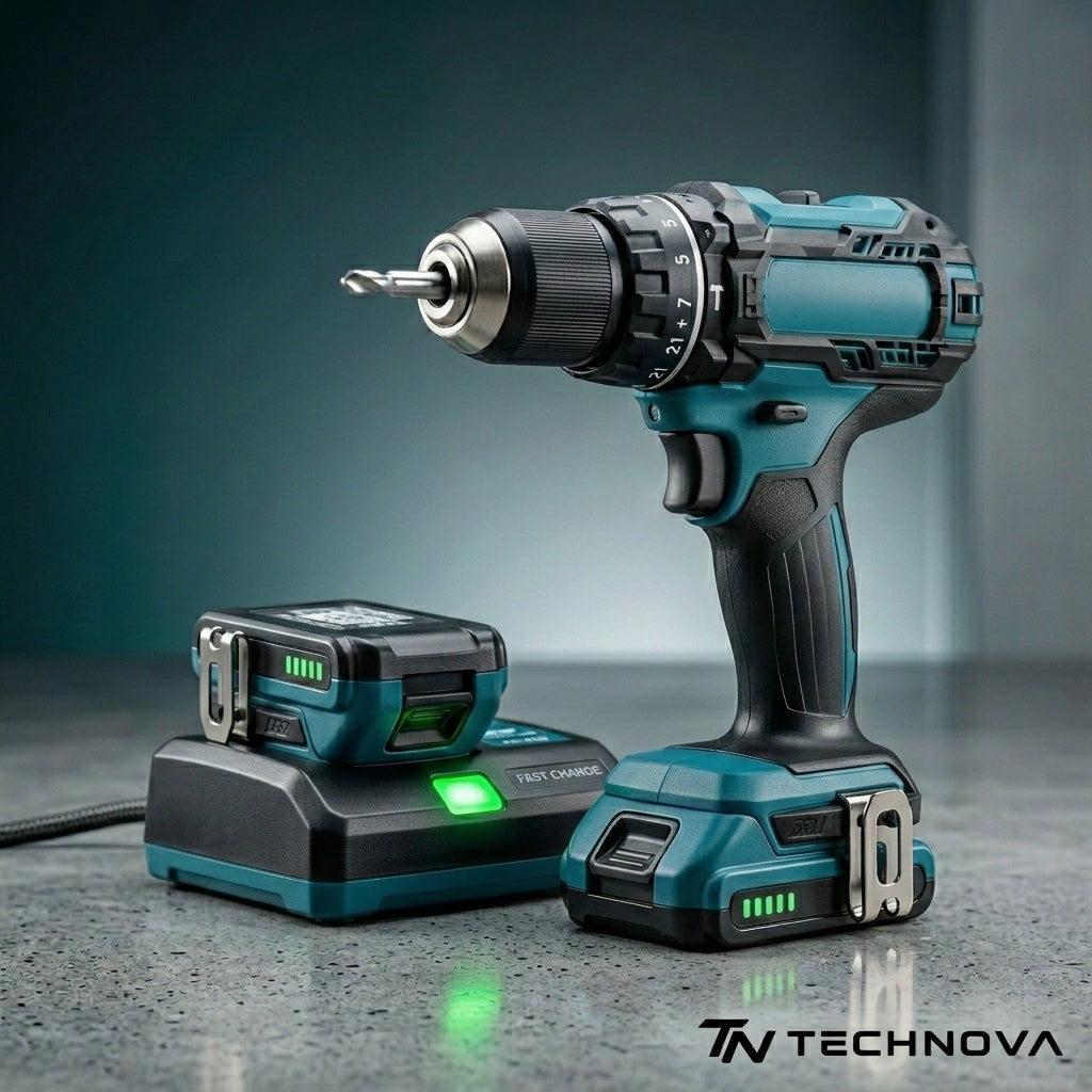 Wiertarko-Wkrętarka Akumulatorowa TECHNOVA V21 Pro + Zestaw Akcesoriów