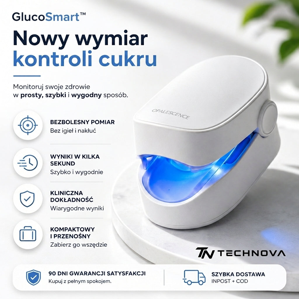 Technova GlucoSmart™ | Przenośny Monitor Zdrowia 3 w 1 dla większego spokoju każdego dnia